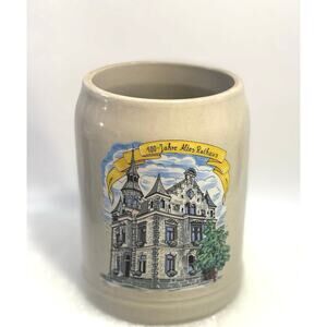 1986 German Stoneware Beer Stein Mug commemorating anniversary of Altes Rathaus